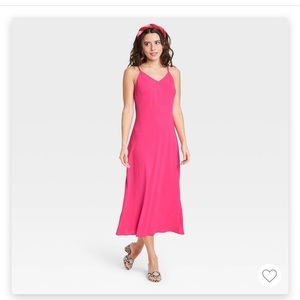 Pink Midi Slip Dress